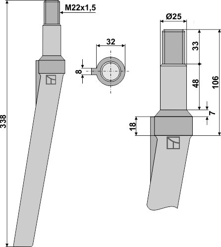 Tine for rotary harrows