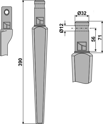 Tine for rotary harrows