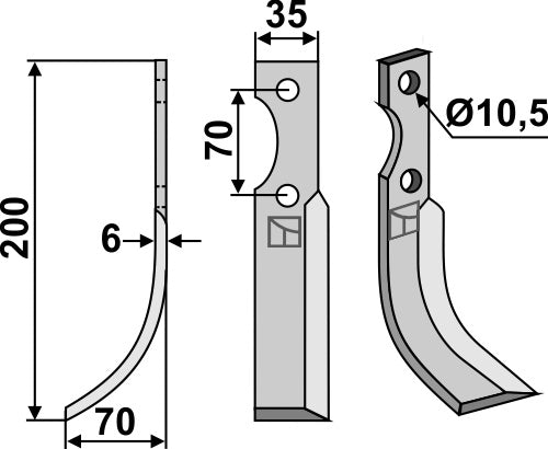 Blade 200x35mm, left
