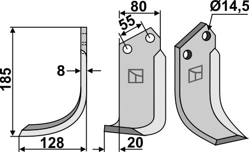 Blade 185x80mm, left