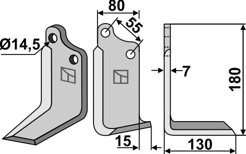 Blade 180x80mm, right