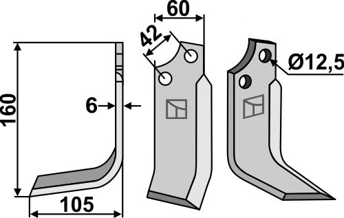 Blade 160x60mm, left