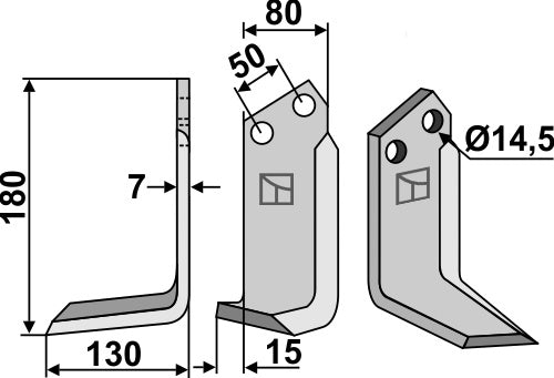 Blade 180x80mm, left