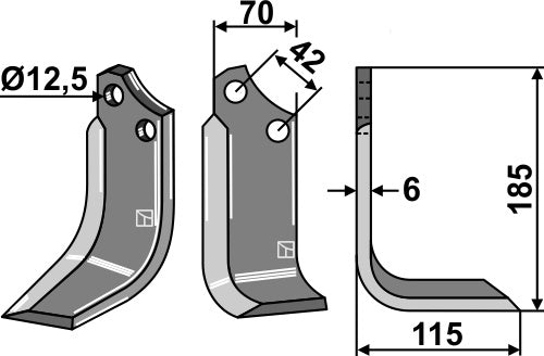 Blade 185x70mm, right