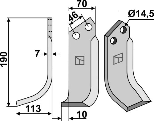 Blade 190x70mm, left