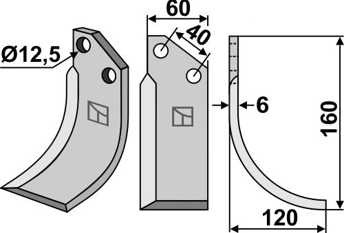 Blade 160x60mm, right