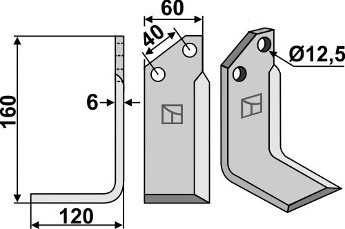 Blade 160x60mm, left