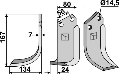 Blade 167x80mm, left