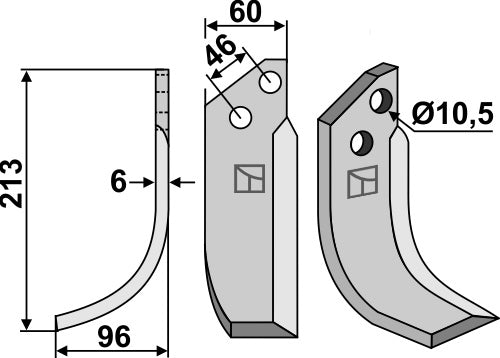 Blade 213x60mm, left