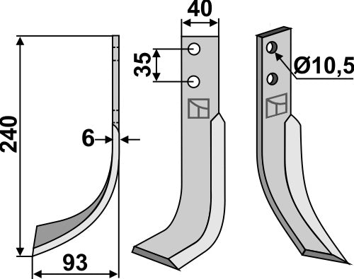 Blad 240x40mm, venstre