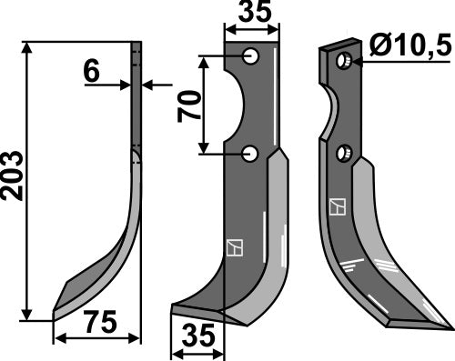 Blade 203x35mm, left