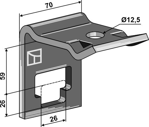 Klemme til dobbelt spiralfjedre 25x25