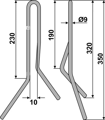 Efter tand Ø9 mm - Type D8