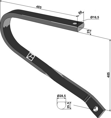 Fjedertand - højre model