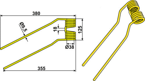 Tedder-tand Ø9,5 - venstre