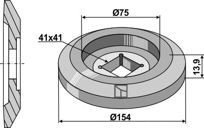 Flange indvendig Ø154