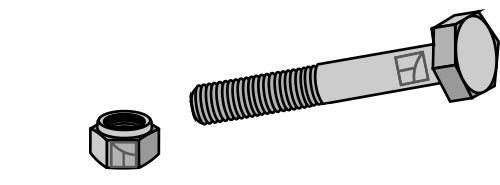 Sekskantbolt M10x1,5x60 med selvlåsende møtrik