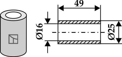Bush 49 x Ø16 x Ø25