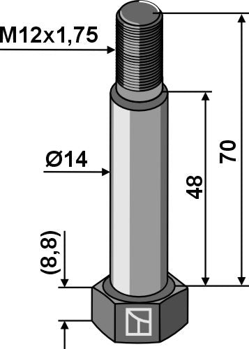 Bolt M12x1,75x70 - 10,9
