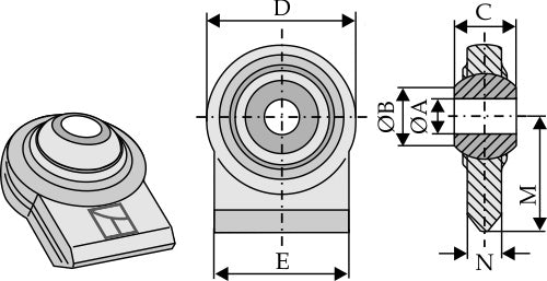 Kugleledterminaler til nedre led, der skal svejses