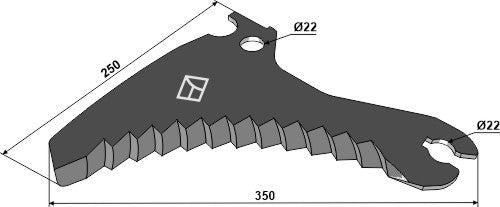 Kniv til rundballepresser 350 mm