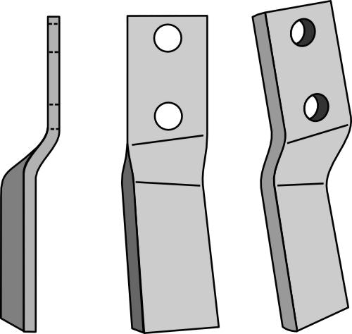 Roterende tand 235 x 50 mm, venstre