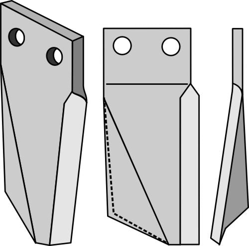 Roterende tand 207 x 100 mm, højre