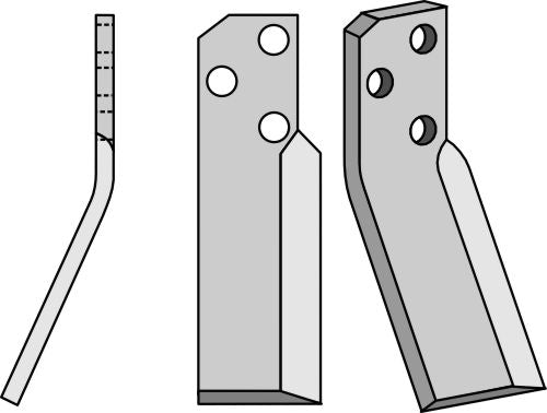 Roterende tand 208 x 60 mm, venstre