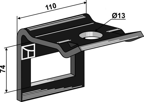 Kiinnike piikkiin 80x10