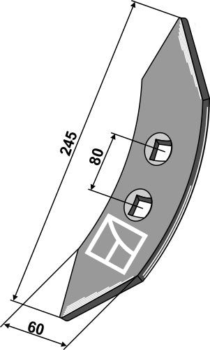 Kultivaattorin terä BBG 245 mm