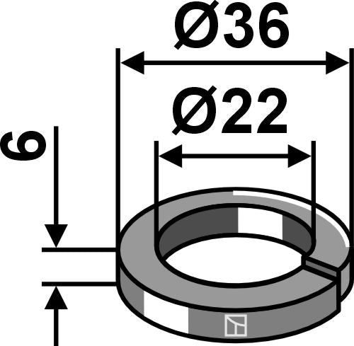 Halkaistu aluslevy Ø36x6xØ22