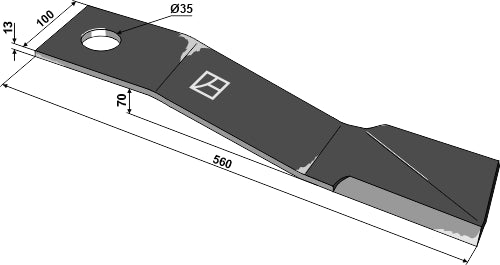Siirtoterä 560 mm - oikea