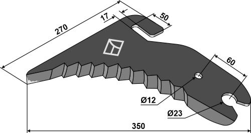 Pyöreä paalausveitsi 350 mm