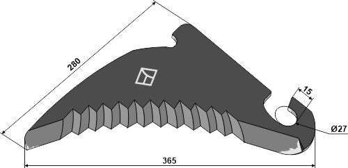 Pyöreä paalausveitsi 365 mm