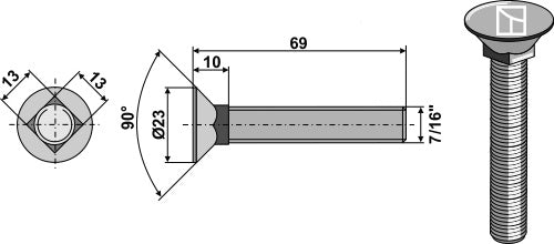 Auran pultti 7/16"x69