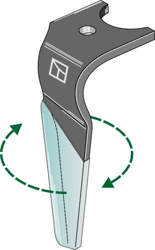 Pyörivien äesien piikki (DURAFACE) 315 mm, oikea