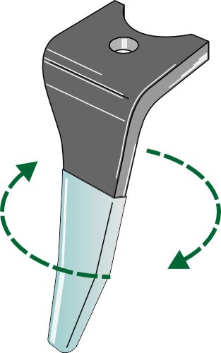 Pyörivien äesien piikki (DURAFACE) 330 mm, oikea