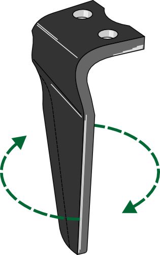 Pyörivän äesin piikki, oikea