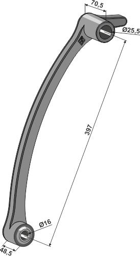 Monteringsarm for rotorhakke med kort nav