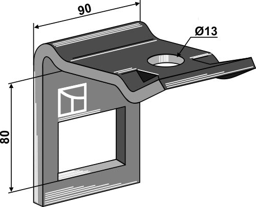 Klemme for tind 60x12 med forsterkningsfjær 60x10