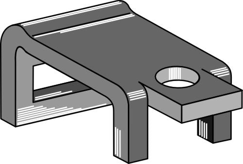 Klemme for tind 25x8