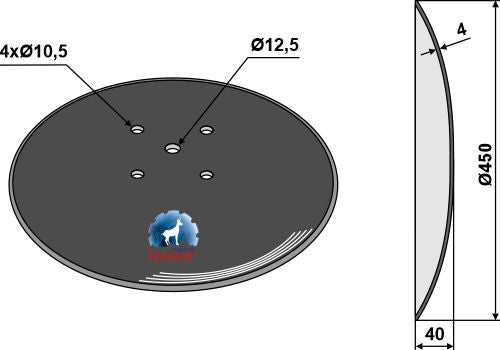 Vanlig skive Ø450x4 for rødbetløftere