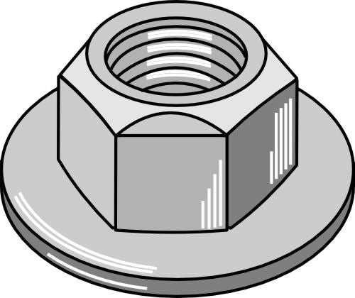 Sekskantmutter med rådende moment, helmetallmutter