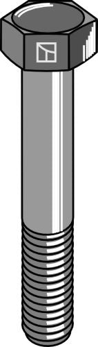 Sekskantbolt med metrisk fingjenge - M12x1,25X75 - 8.8