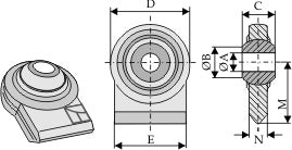 Kuleleddterminaler for trekkstenger som skal sveises