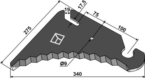 Rundballepressekniv 340 mm