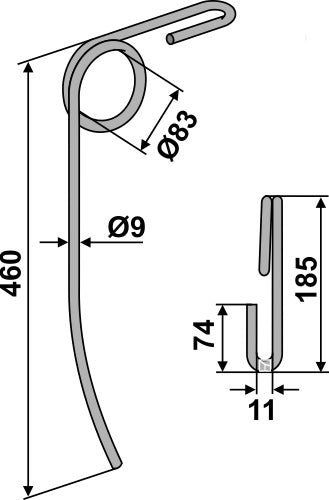 Följande tand Ø9 mm