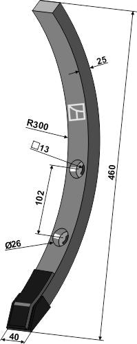 Smal del Delta Flex med hårdmetallbeläggning