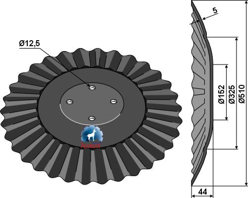 Rakbladsskiva Ø510x5