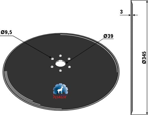Såmaskinsskiva Ø345x3